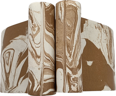Vintage Midcentury Clay Swirled Bookends