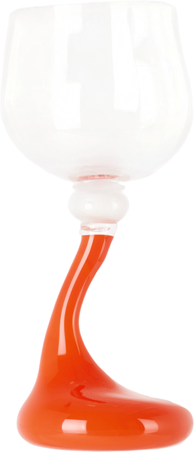 Bon Bon 'The Goblet Mega' White Wine Glass (Orange & Off-White)