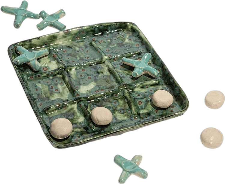 Ceramic Tic Tac Toe in Earth Glaze