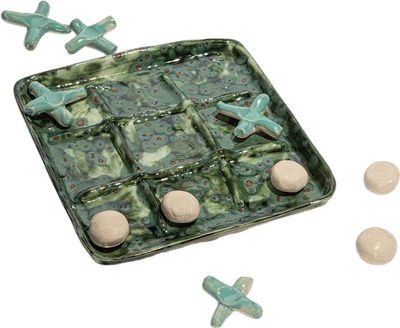 Ceramic Tic Tac Toe in Earth Glaze