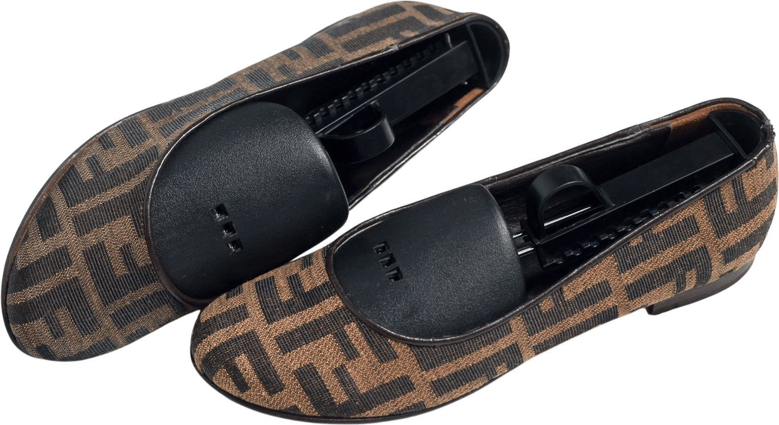 FENDI Womens Brown Monogram Flats Ballets Size EU 37 / US 7