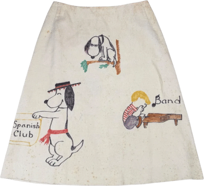 1960s Senior Cords Snoopy Skirt