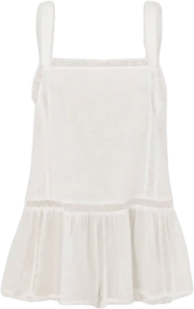 Rosin White Cotton Voile Top