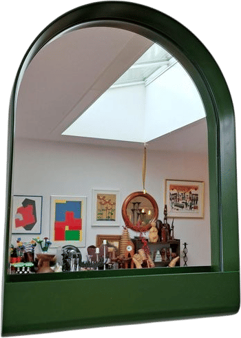 Discontinued IKEA YPPERLIG green metal wall mirror design by HAY from 2017