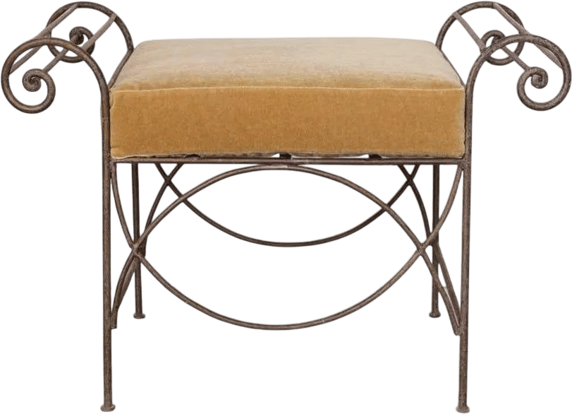 Large French Iron Curule Stool
