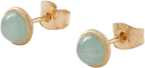 Ole Lynggaard Copenhagen Lotus 18k Gold Aquamarine Earrings