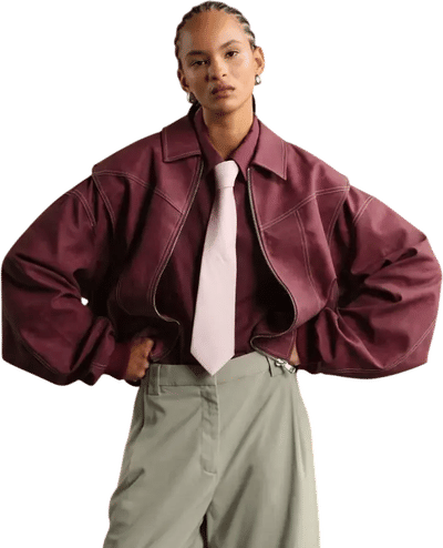 Vista Vegan Leather Bomber Jacket