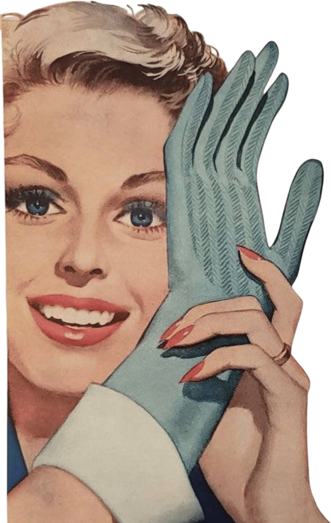 wearing dishwashing gloves