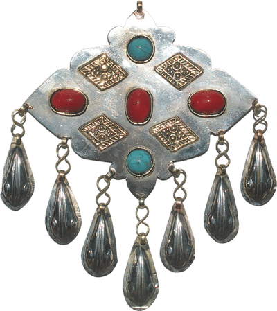 Jasper + Turquoise Teardrop Amulet