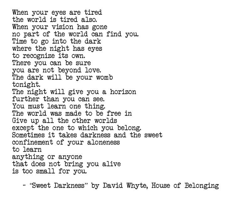 Sweet Darkness by David Whyte