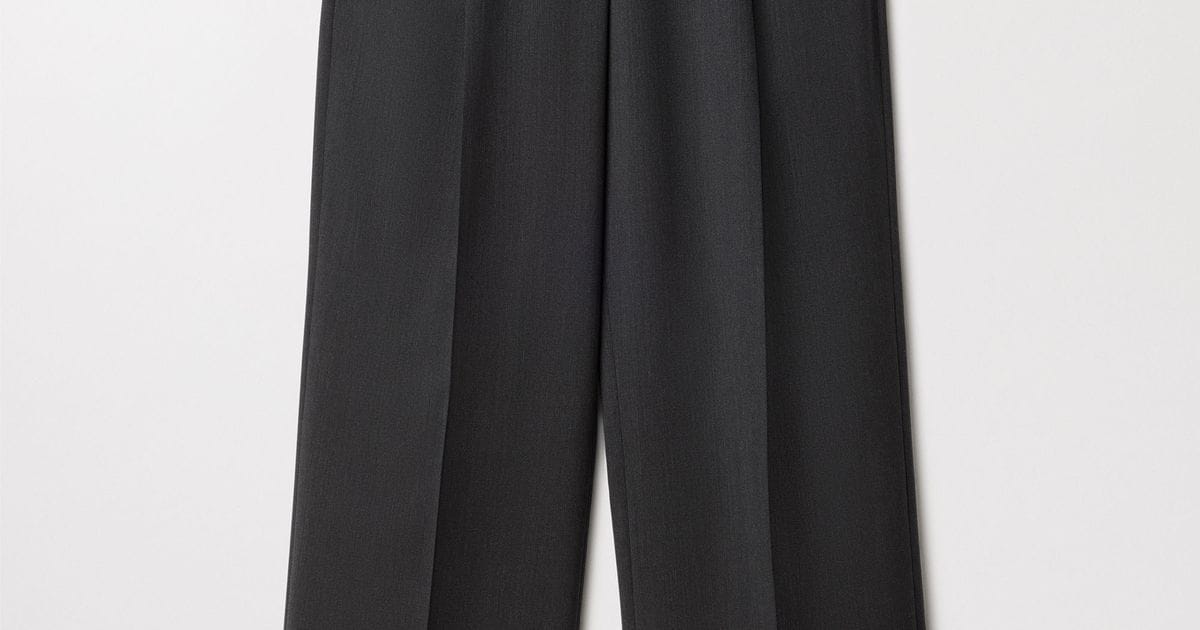 Asket Charcoal Melange Wool Trousers