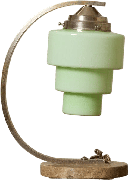 ART DECO OPALINE GLASS TABLE LAMP