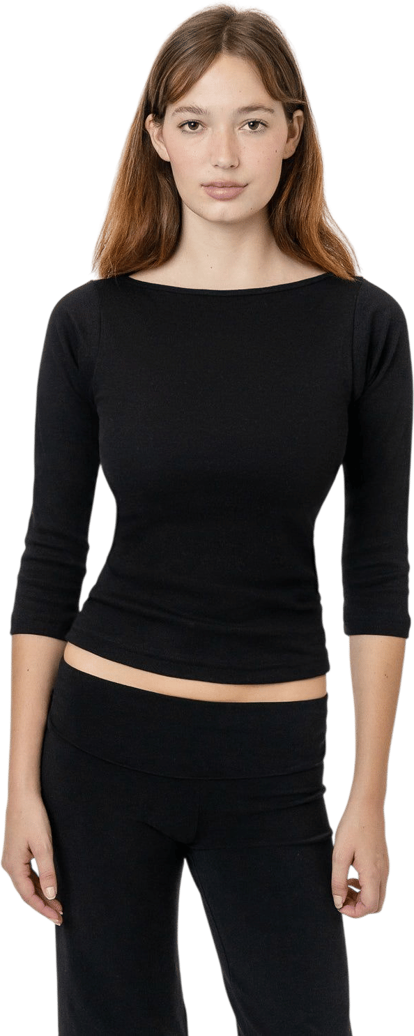 3/4 Sleeve Boatneck Top