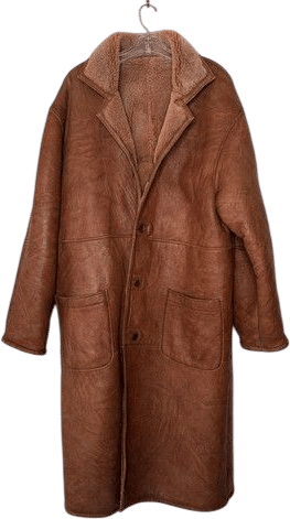 Lucky Brand Orange Sheepskin Fur Coat XL