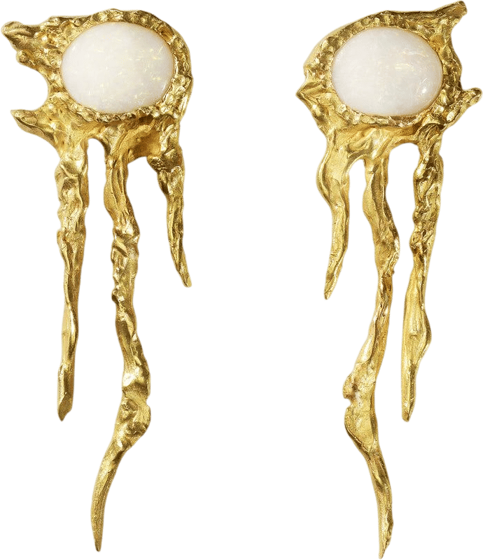 Opal World Oceania Big Gold Earrings