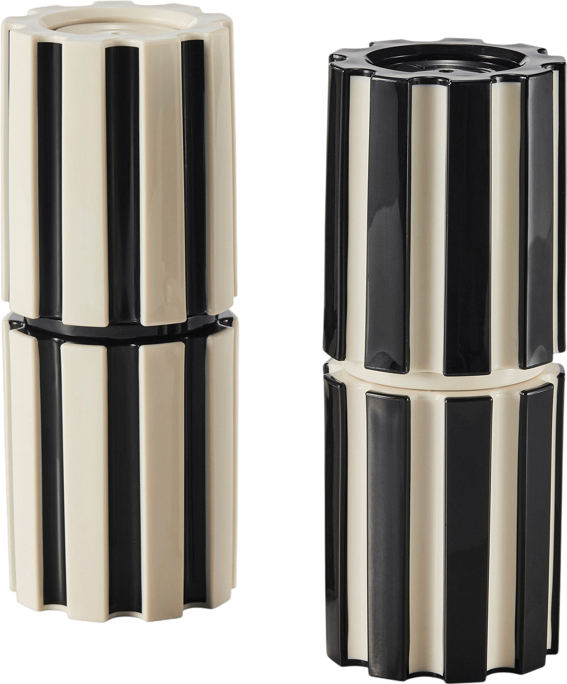 SPJUTLILJA spice mill, set of 2, black/light beige