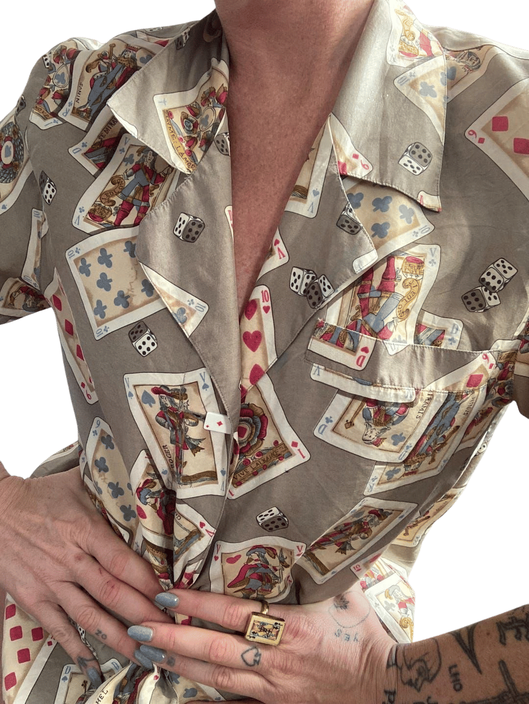 Vintage Playing Card Gambling 100% Silk Shirt- Button up Oxford- Size Small 4 RARE Unique Casino Print - Etsy Lithuania