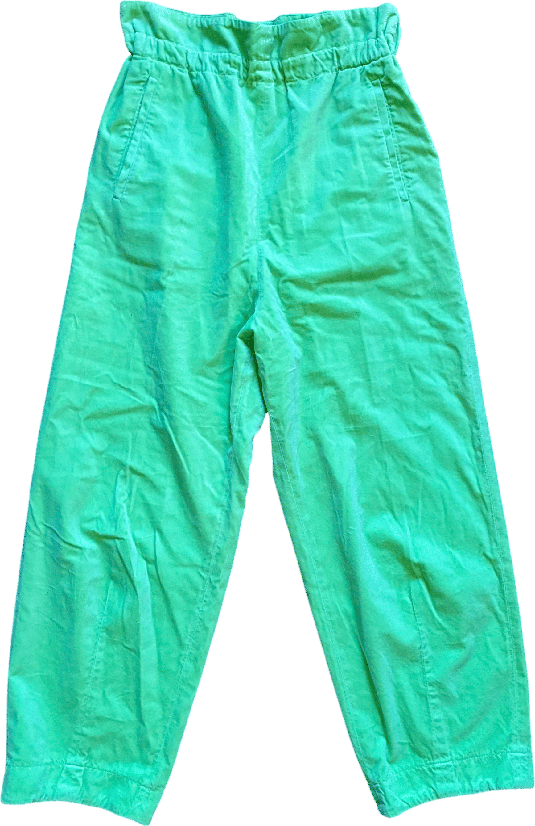 Green velvet pants made in Italy