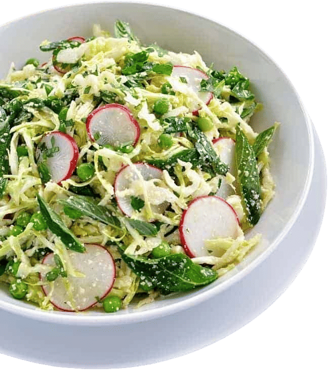 The ultimate side dish / pea, cabbage and mint salad