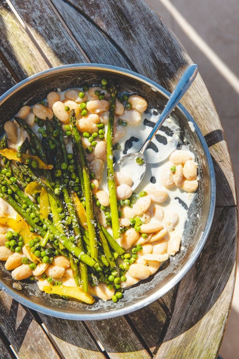 Beans al Limone with Asparagus & Peas