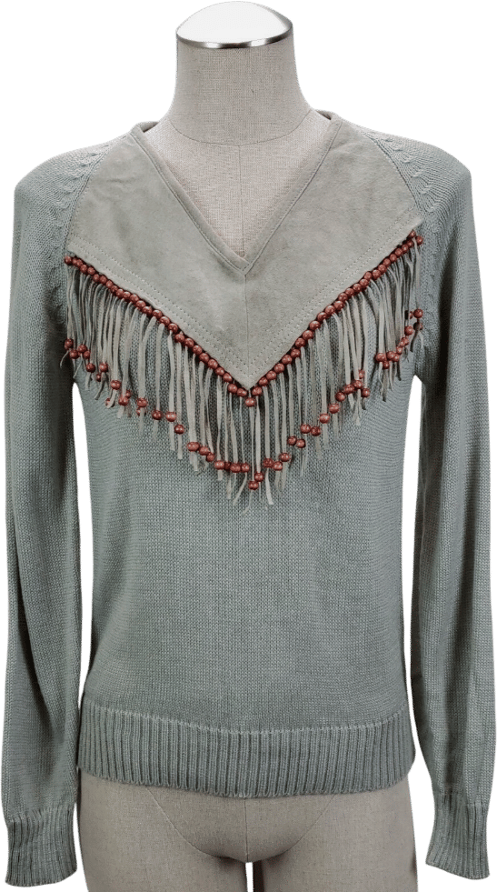 Vintage Womens Fringed Western Sweater Size L