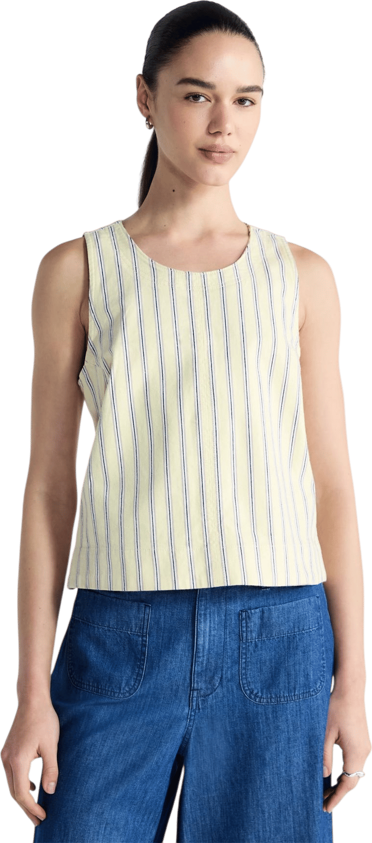 Free Assembly Women's Cropped Sleeveless Denim Top