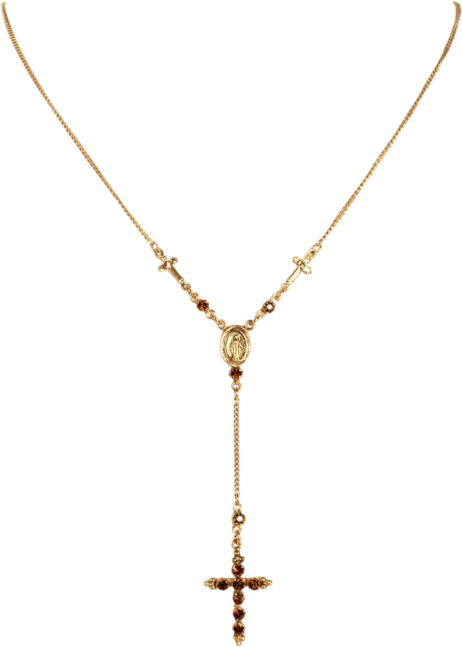 maddie rosary necklace smokey topaz