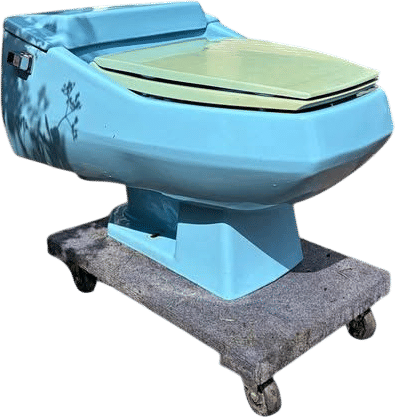 Vintage Lowboy Toilet (1960s Blue)