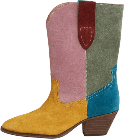 Mid-Calf Suede Cowboy Boot