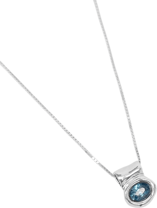 Cora Necklace in Blue Topaz and Sterling Silver