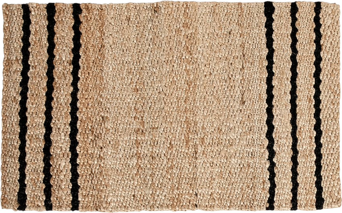 Three Striped Jute Doormat