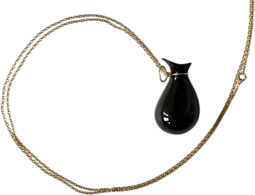 Vintage Elsa Peretti black jade jar necklace