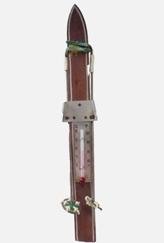 Vintage Wood Ski Thermometer