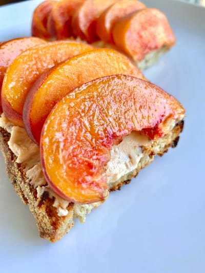 Sourdough Toast with Goat Cheese and Peaches Recipe