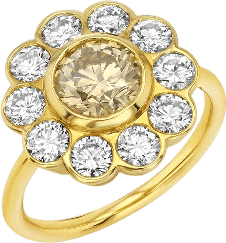 1.10ct Fancy Brown Diamond Flower Ring