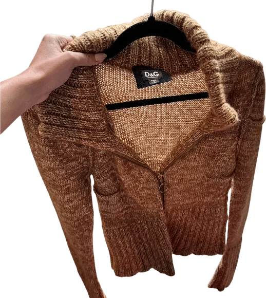 Dolce and Gabanna D&G Women's Tan Cardigan Sweater size 2
