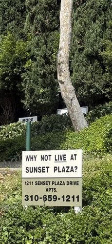 living at Sunset Plaza ??