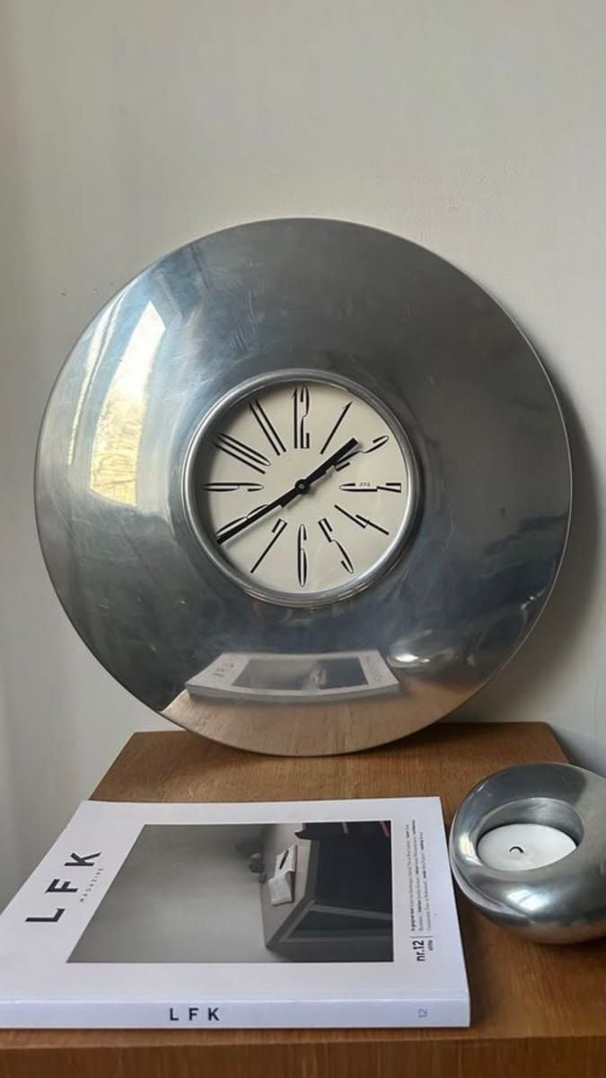 Silver wall clock aesthetic | Silver clock for wall, Silver clock on wall, Future apartment