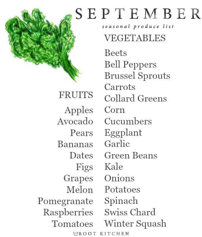 September Seasonal Produce List