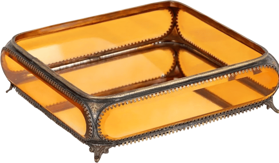French Jewelled Amber Tray