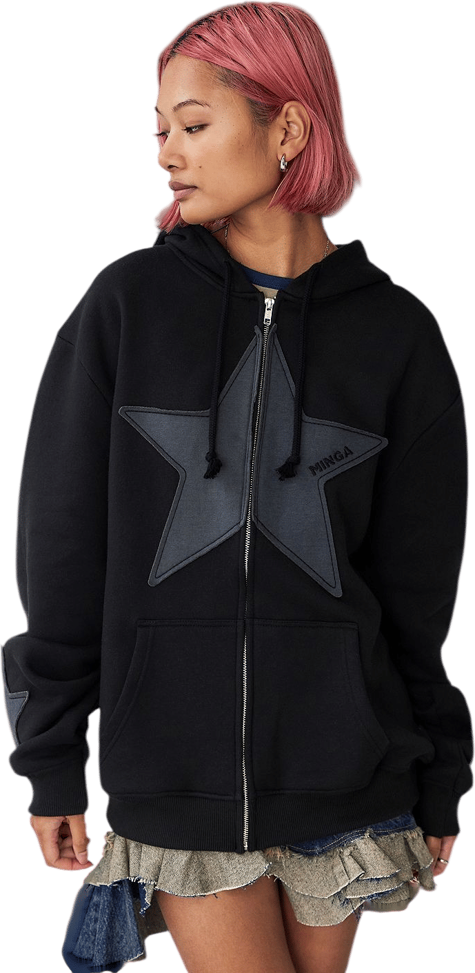 Minga London Black Celeste Star Hoodie