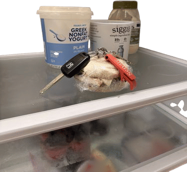 Putting car keys in the fridge so you don’t forget your lunch