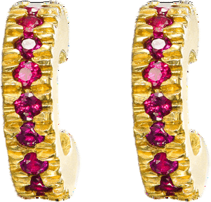 Hoop Stud Earrings with Diamonds