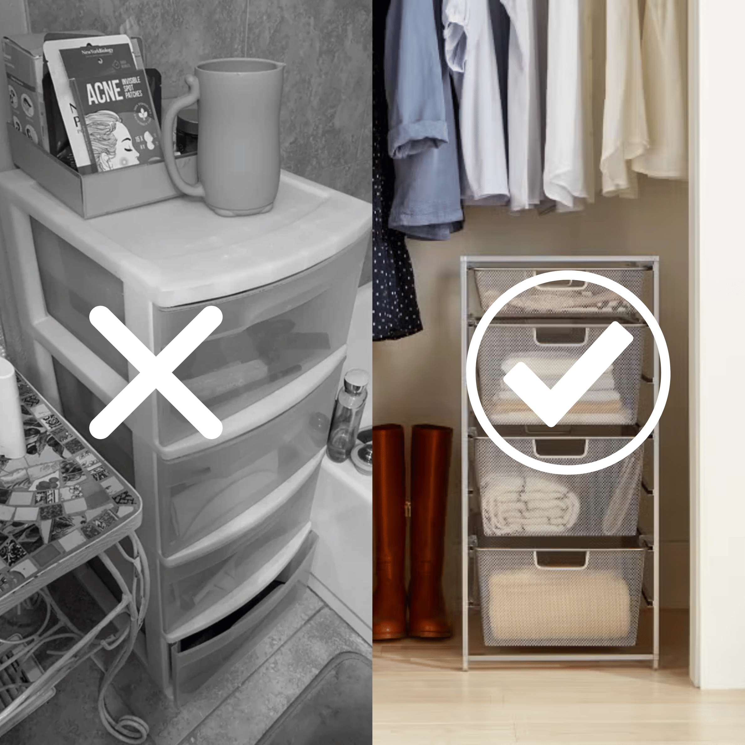 metal drawers > flimsy plastic drawers