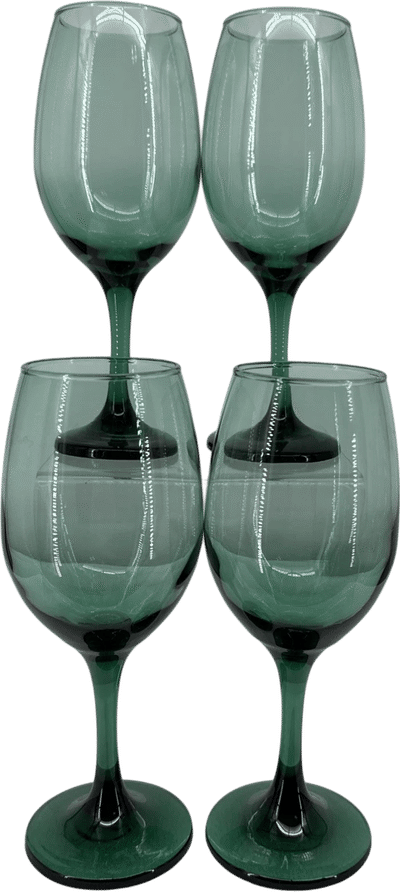 Vintage Libbey Juniper Green Wine Glasses