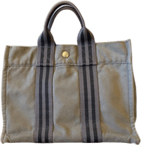 Hermes canvas light blue bag