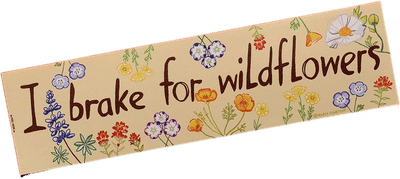 I Brake for Wildflowers Bumper Sticker