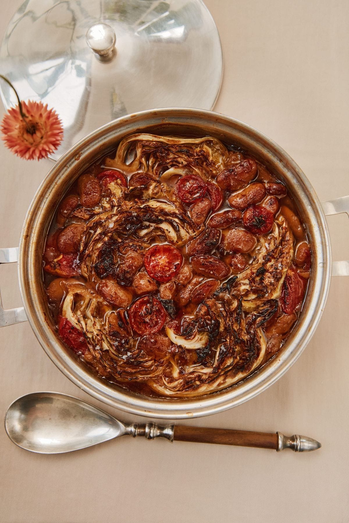 Caramelized Beans with Tomato & Cabbage Recipe