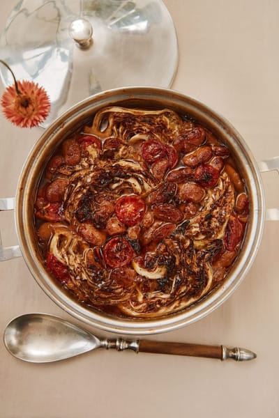 Caramelized Beans with Tomato & Cabbage Recipe