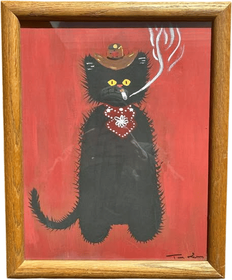 Cat Cowboy Art Print (13x16)